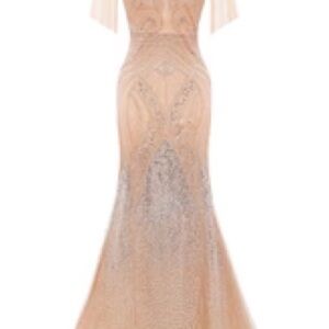 Pink and Gold Sequin Off the Shoulder Maxi Gown